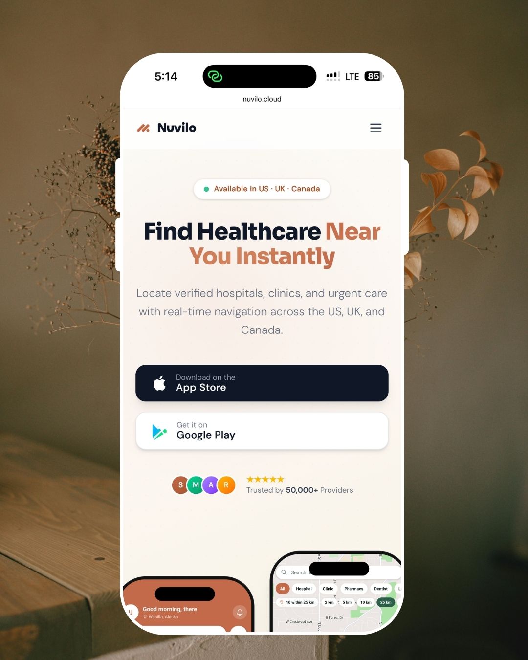 Nuvilo App Landing Page